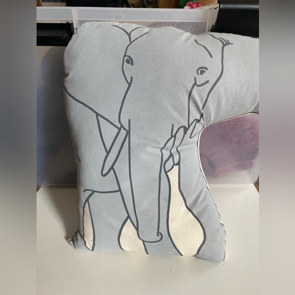 Gray Elephant Shaped Pillow